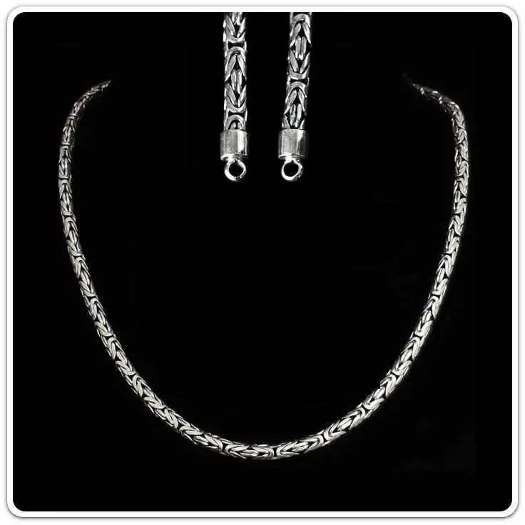 5Mm Silver King Chain Necklace With Loop Heads 2