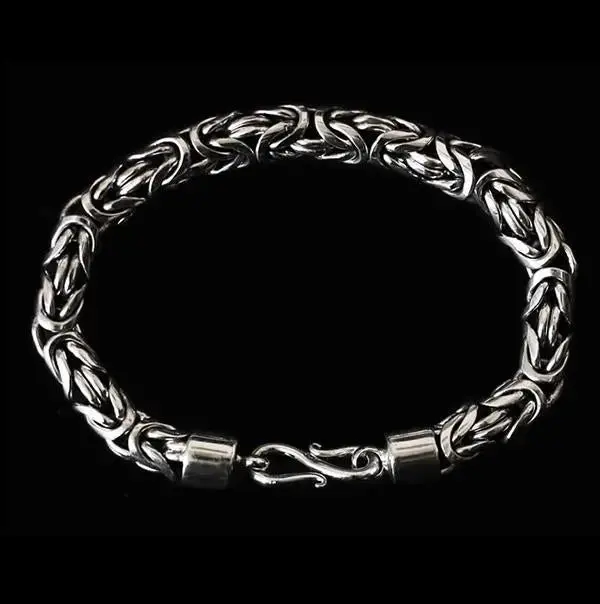 8Mm Silver Viking King Bracelet - 20Cm (8 Inch) 1