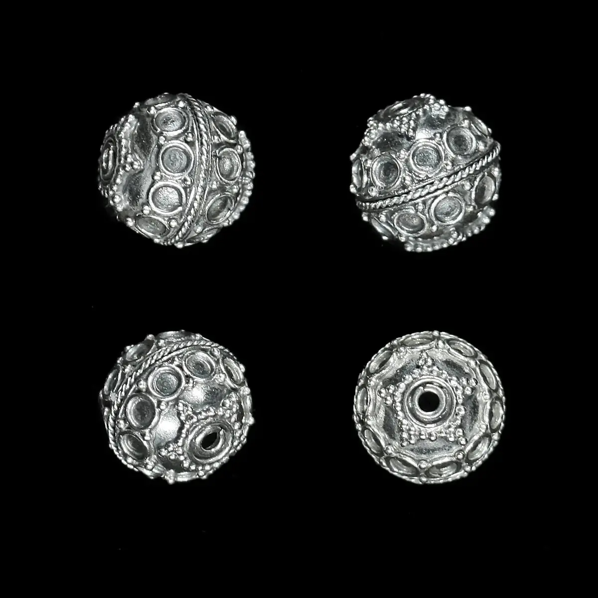 Silver Viking Bead From Visby - Triangles Circles 1