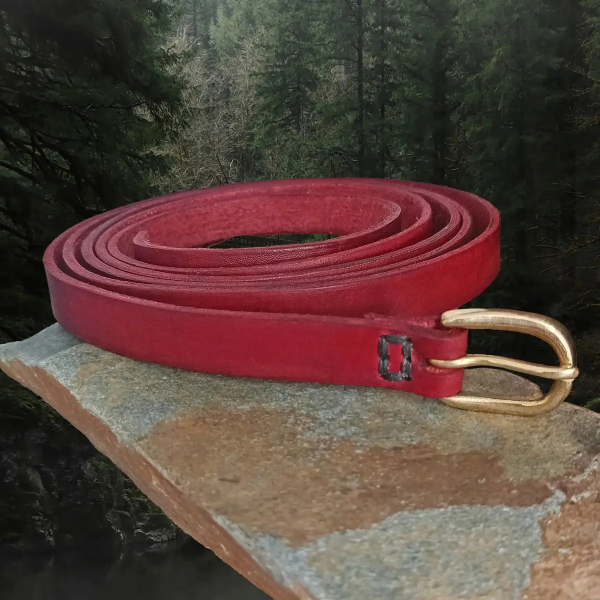 Long Leather Baldric With Brass Buckle 5