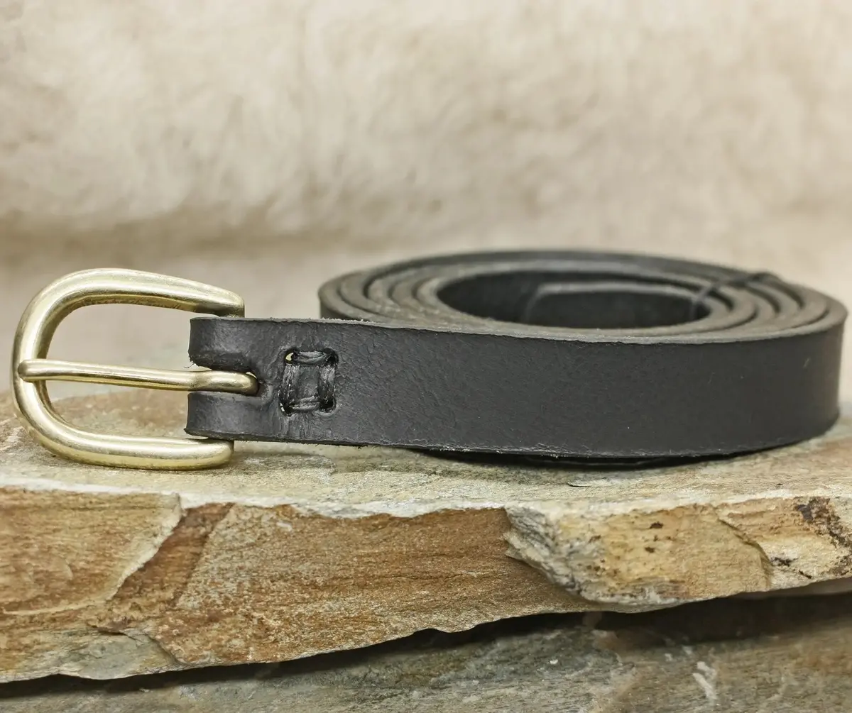 Long Leather Baldric With Brass Buckle 3