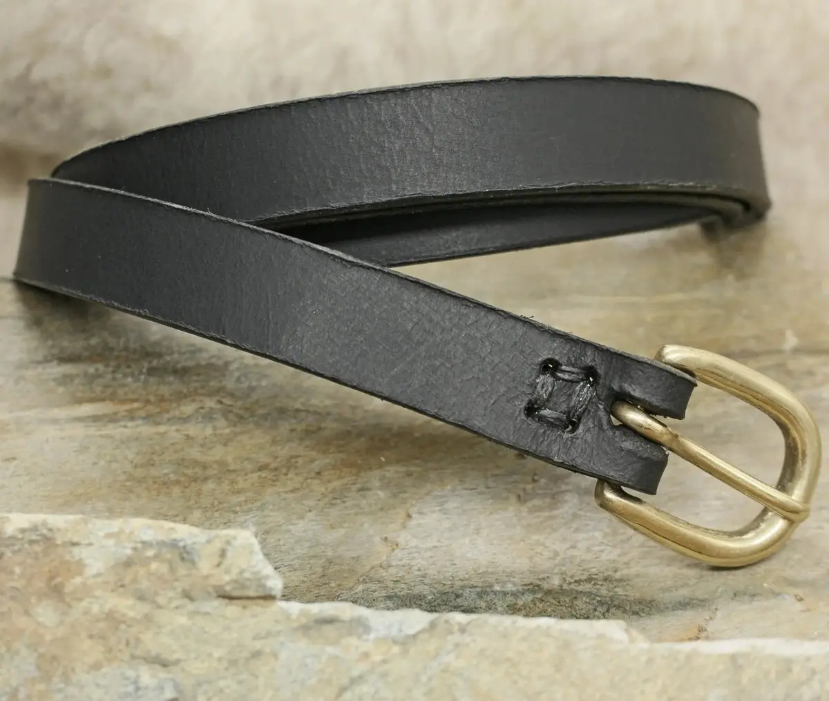 Long Leather Baldric With Brass Buckle 4