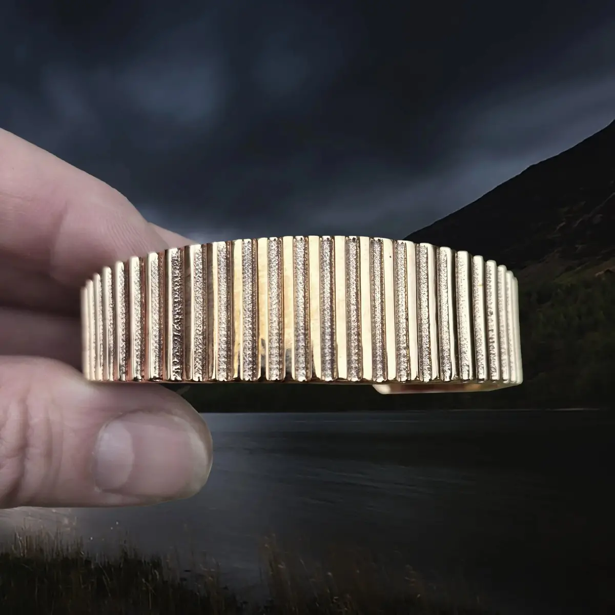 Bronze Hiberno-Norse Viking Bracelet / Arm Ring Replica With Ridge Design 1