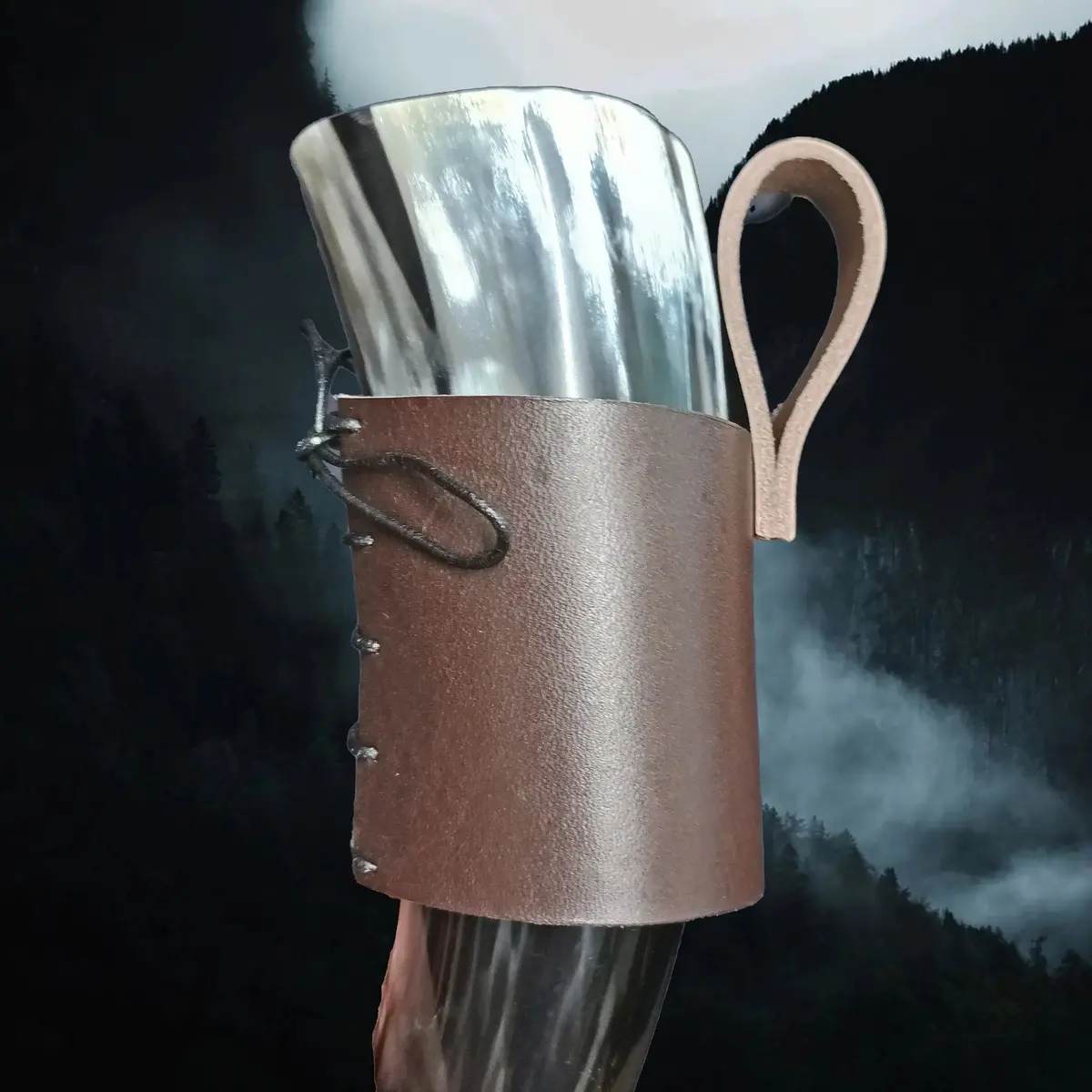 Viking Drinking Horn Leather Belt Hanger 6