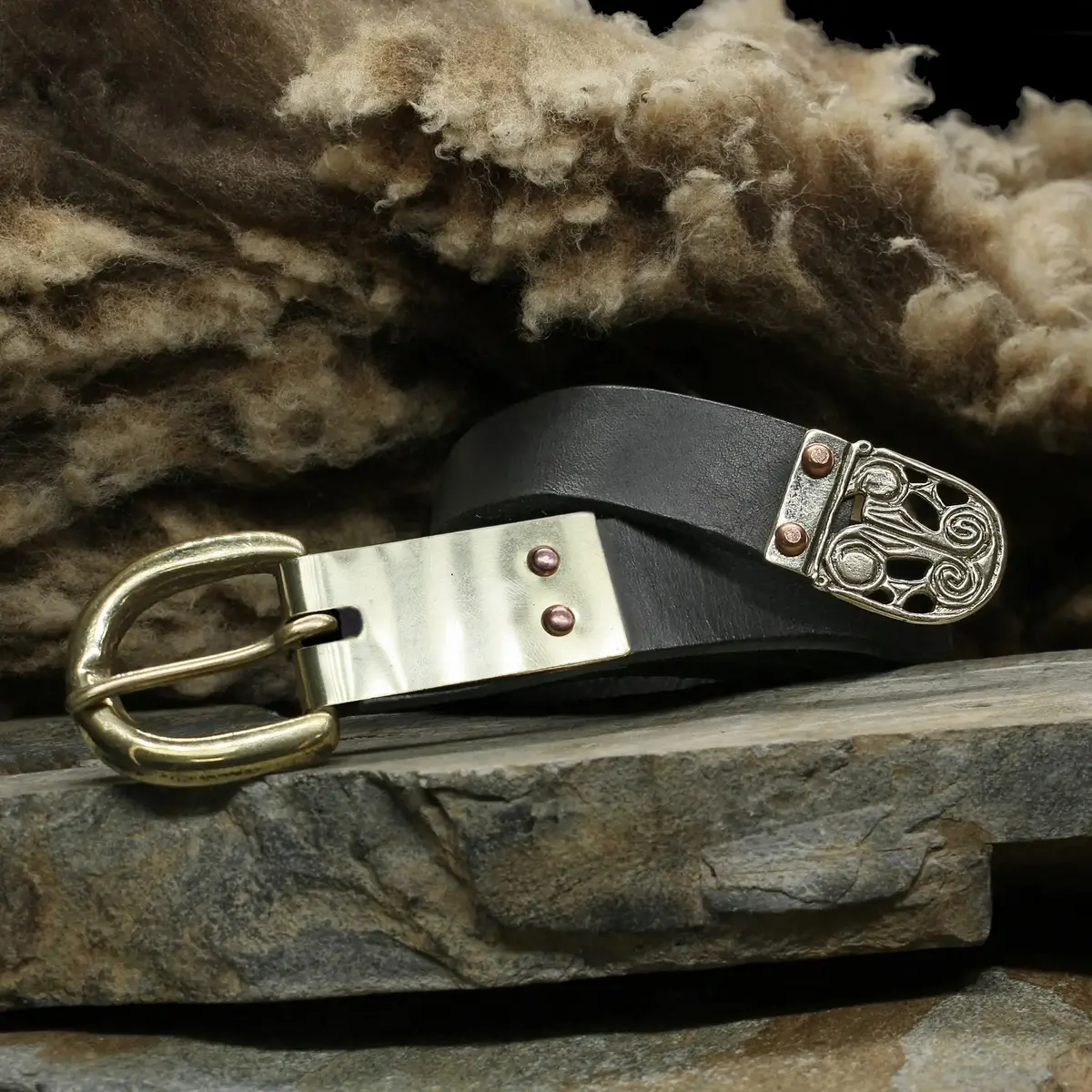 Custom Made 25Mm (1 Inch) Wide Leather Viking Belt With Brass Buckle 4