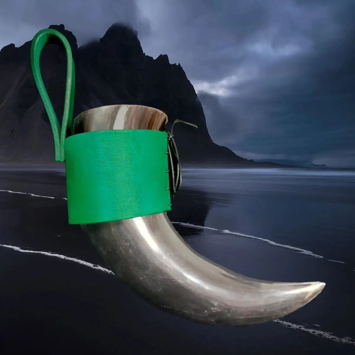 Leather Drinking Horn Hanger for Viking Belts - Image 7