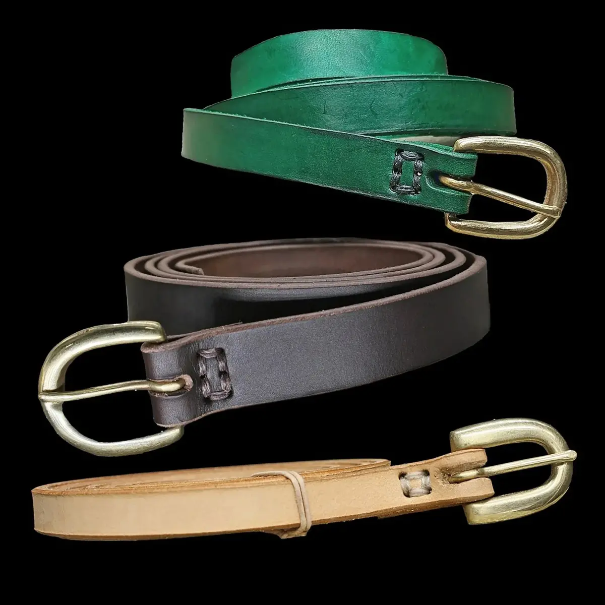 Leather Viking Belt With Brass Buckle 1