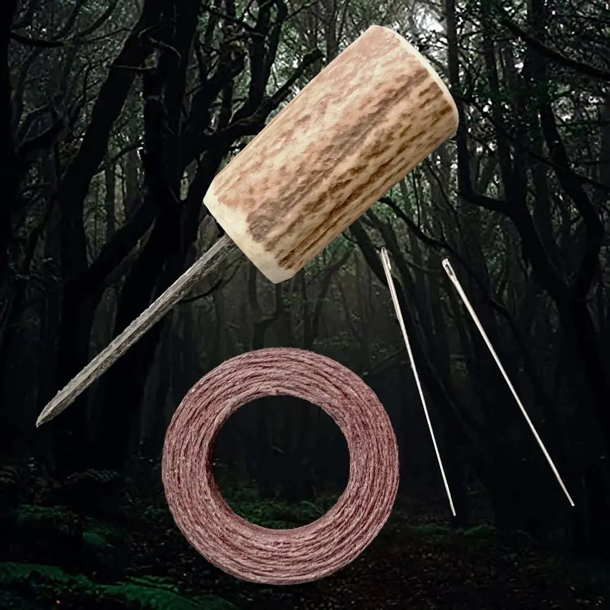 Leather Viking Sewing Kit With Antler Awl 2