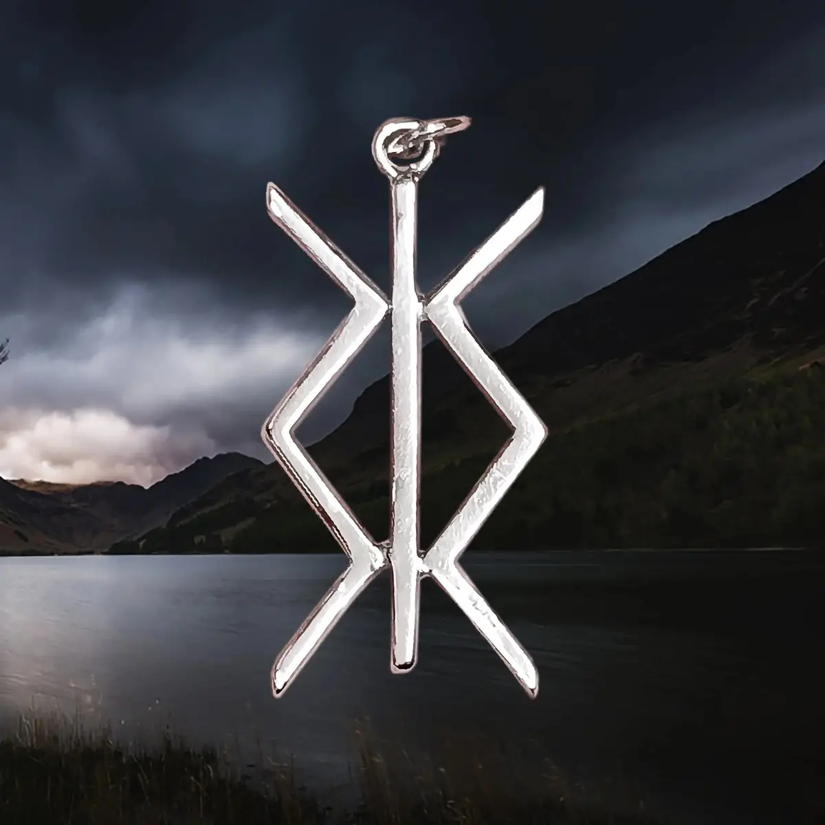 Silver Protection Bind Rune Viking Pendant 1