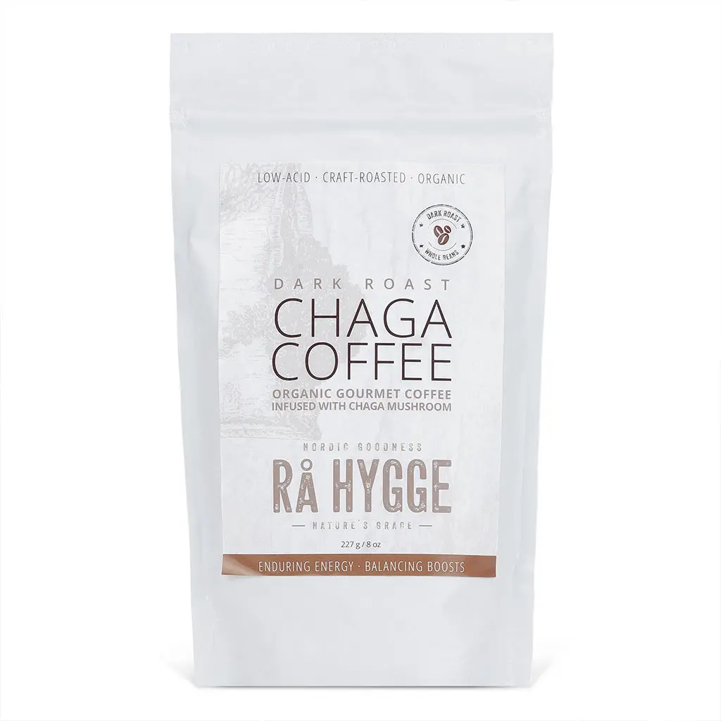 Chaga Mushroom Low Acid Filter Ground Coffee 8Oz 227G - Ra Hygge 1