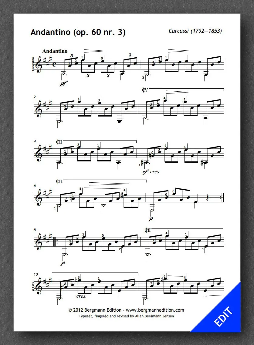 Carcassi, Opus 60, No. 3 (Pdf) 1