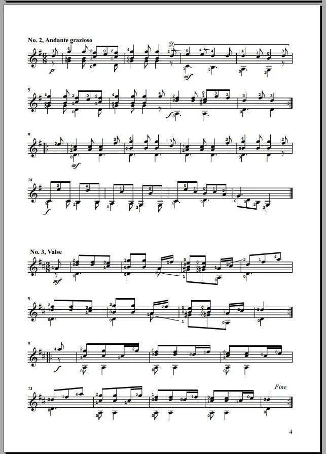 Carulli, 18 Petits Morceaux, Opus 211 2