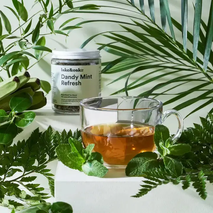 Dandy Mint Refresh – Superfood Tea Blend 50G | Lake & Oak Tea 1