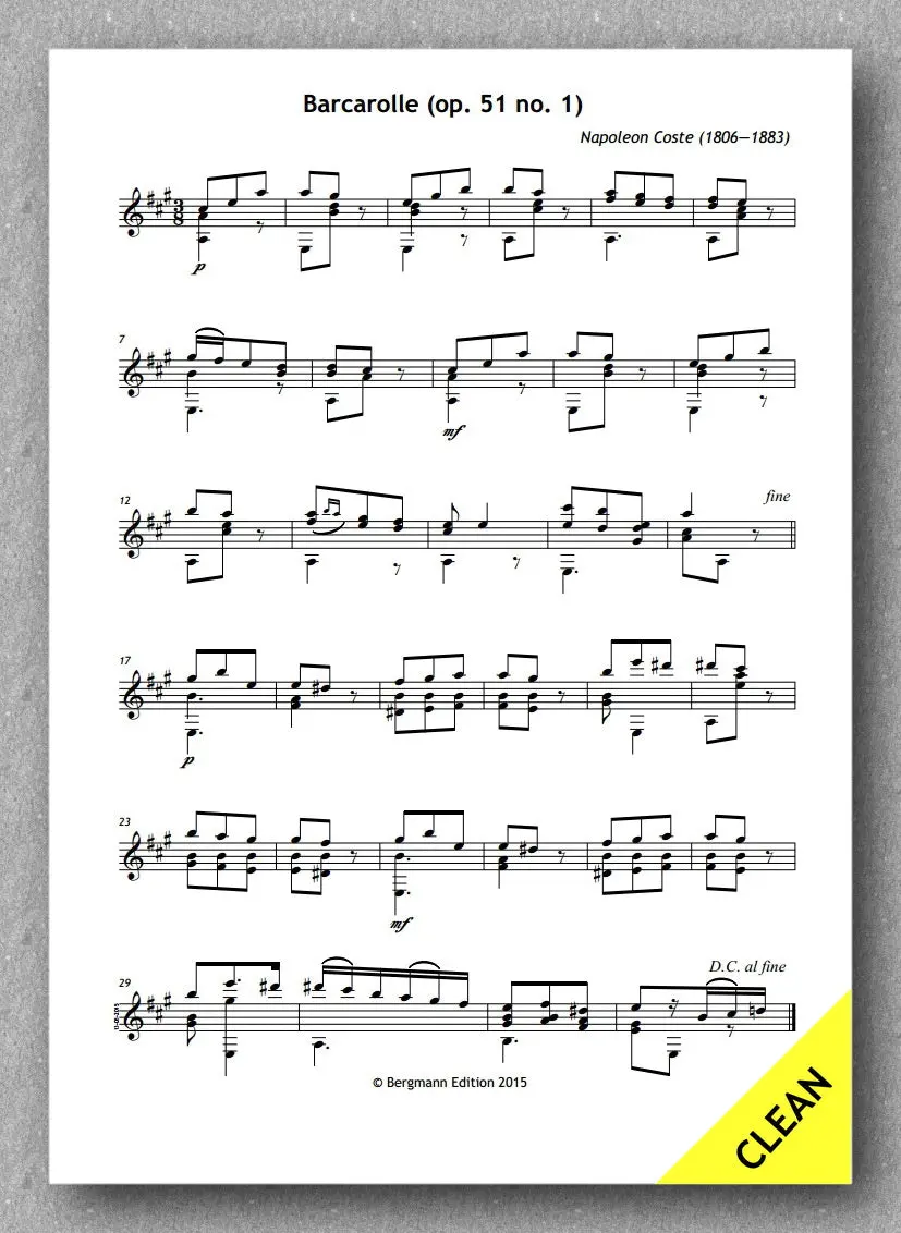 Coste, Op. 51 No. 1 - Barcarolle 2