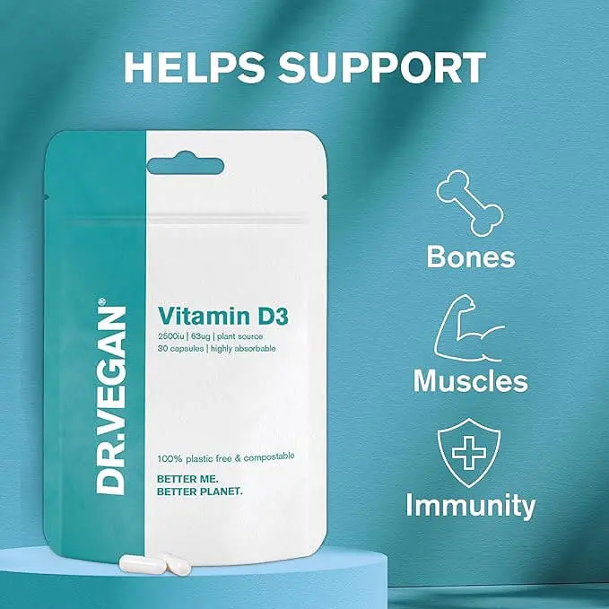 Dr.Vegan Vitamin D3 2500Iu (63Ug) - 30 Capsules 2