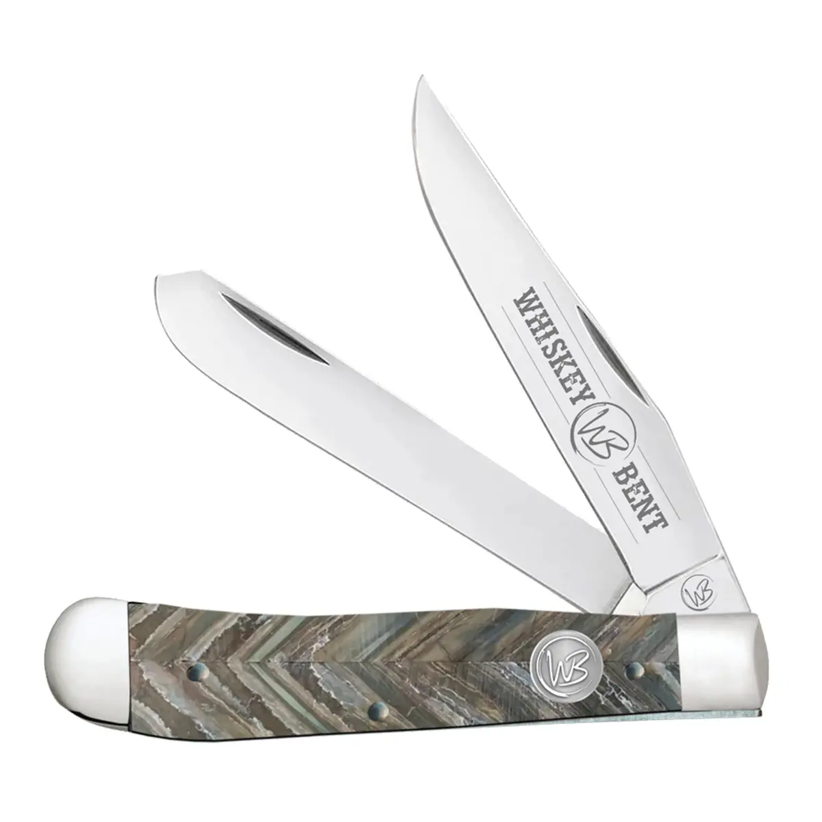 Whiskey Bent Trapper Pocket Knife - Brown Mammoth 1
