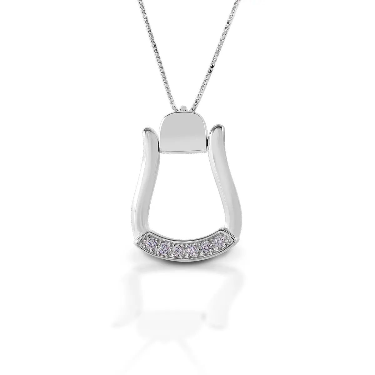 Kelly Herd Necklace Large Stone Base Oxbow Stirrup - Sterling Silver 1