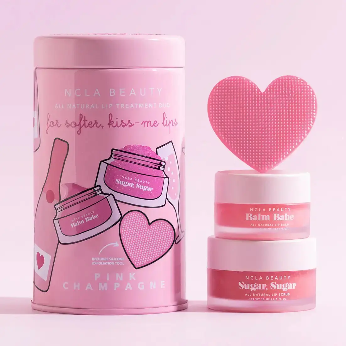 Pink Champagne Lip Care Set + Lip Scrubber 1