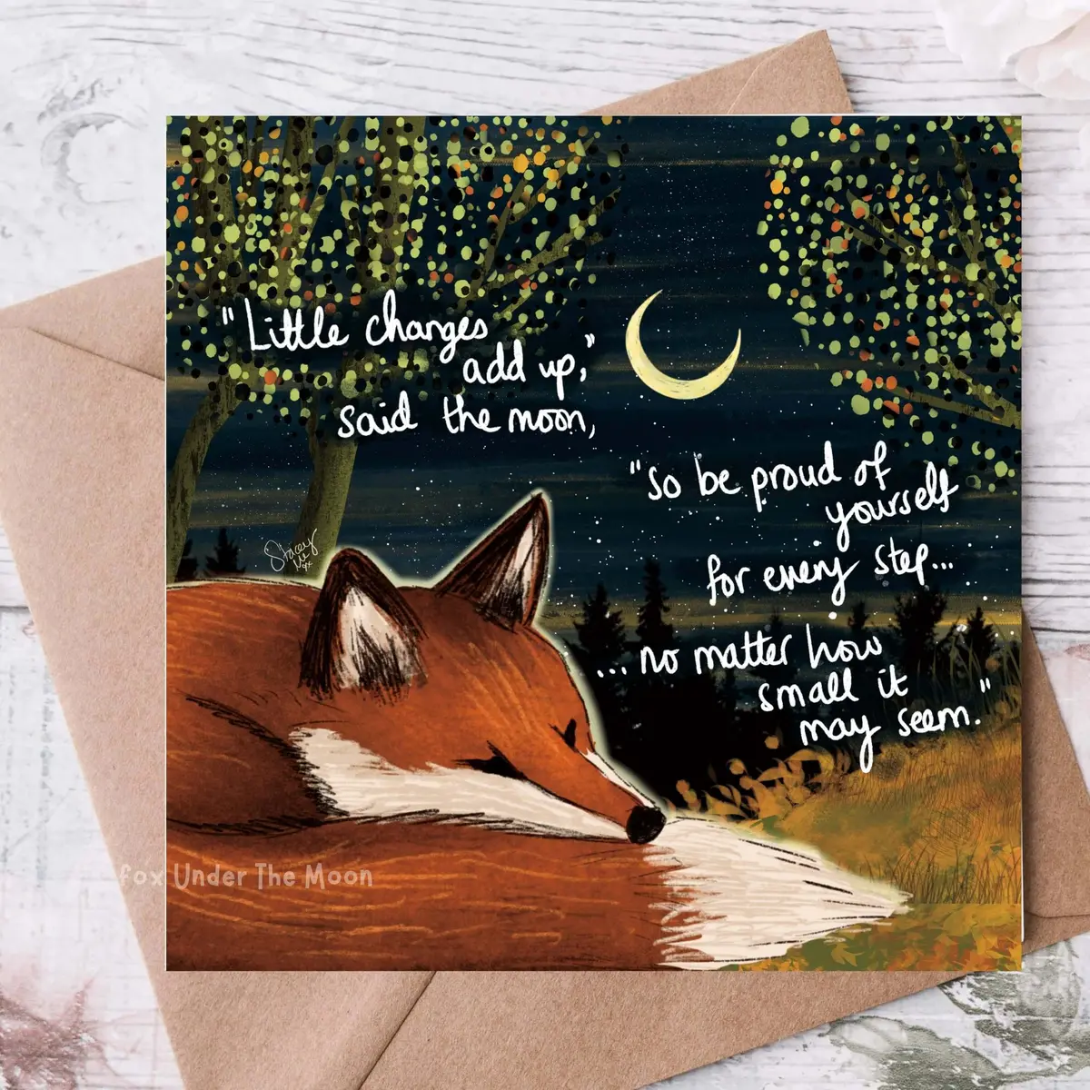 'Little Changes' - Greeting Card From Fox Under The Moon 1