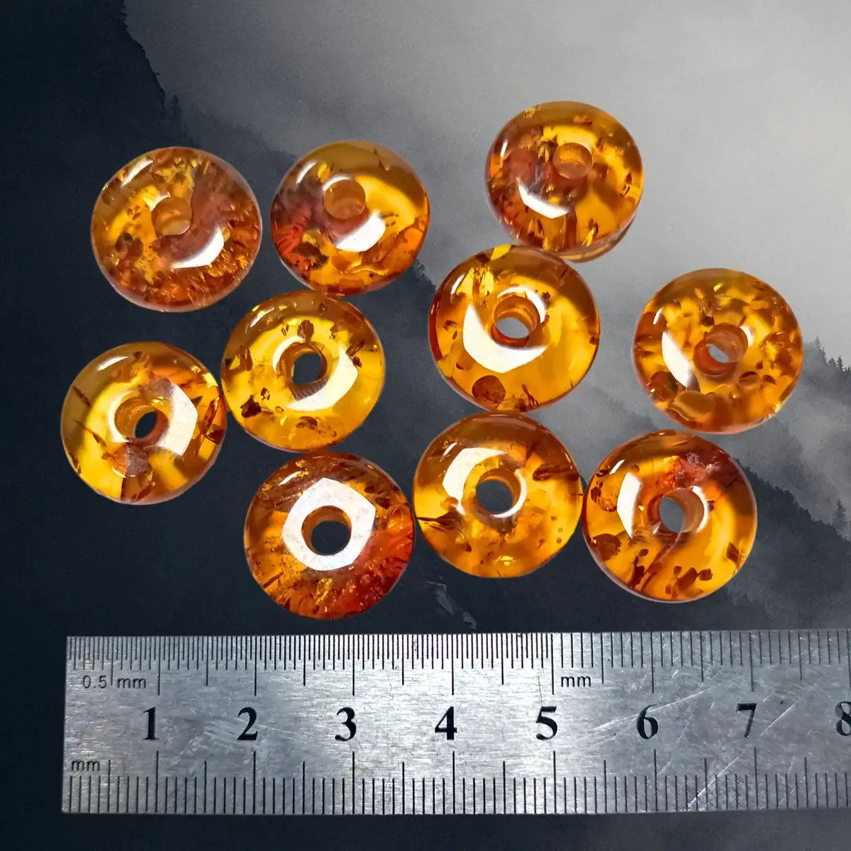 Handmade Viking Replica Polished Amber Donut Bead 2