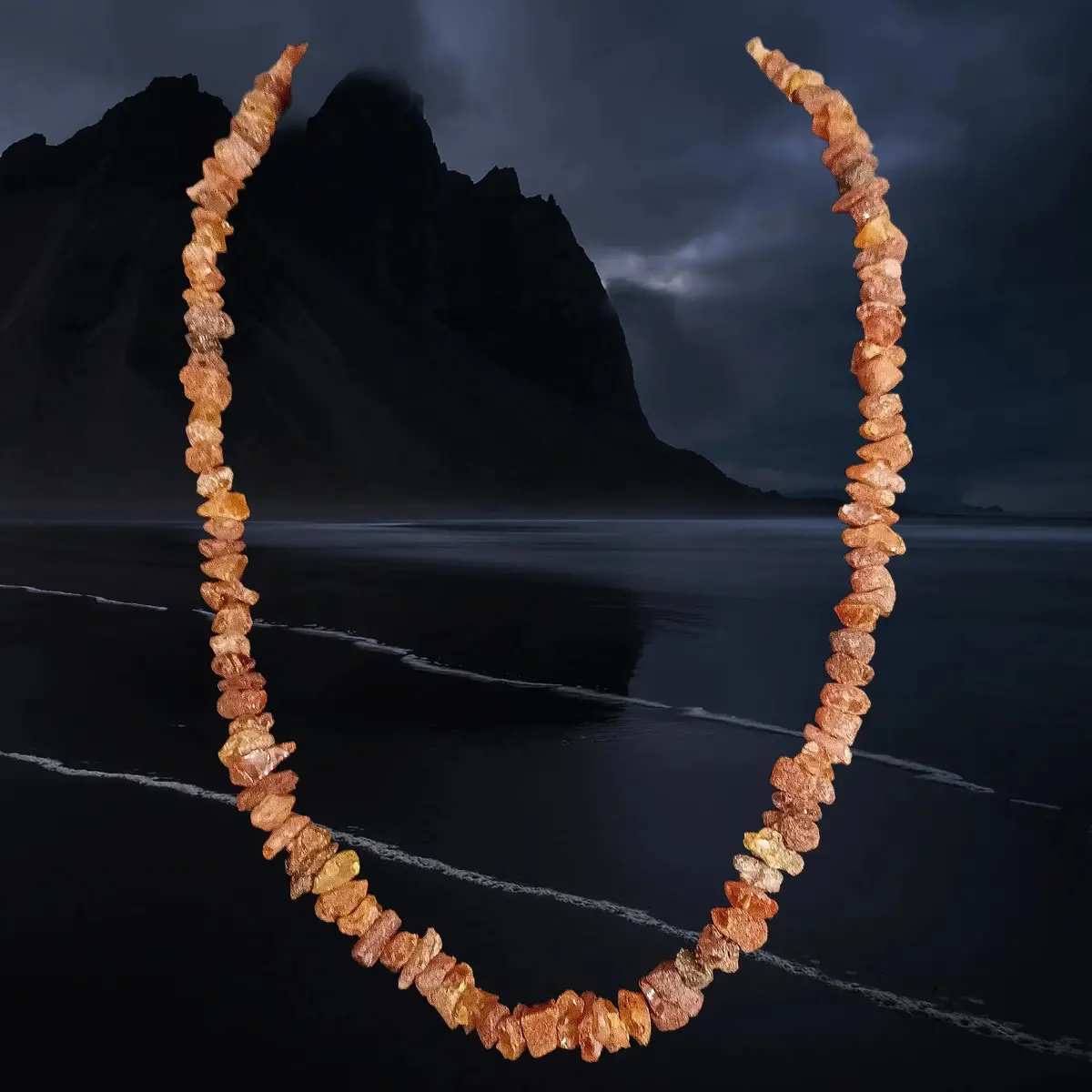 Handmade Replica Viking Amber Chip Beaded Necklace 1