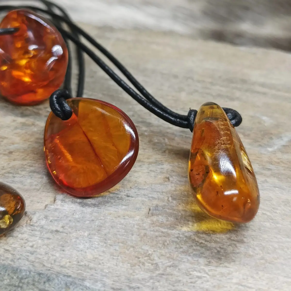 Hand-Cut & Polished Amber Viking Amulet Pendant 1
