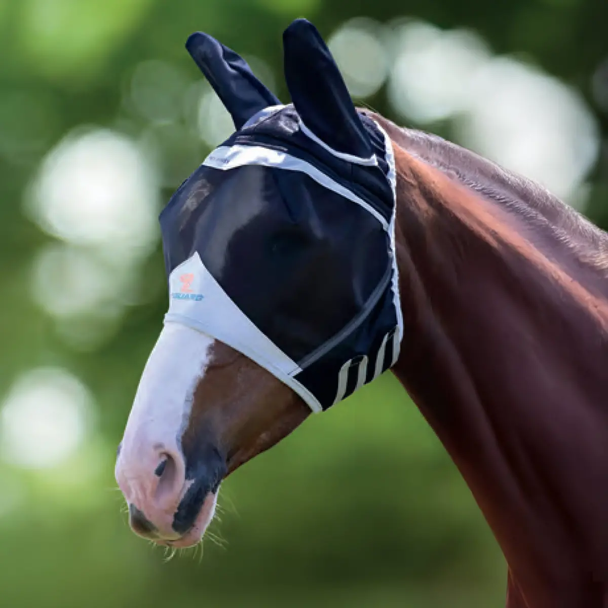 Shires Flyguard Pro Fine Mesh Fly Mask With Ears Navy 1