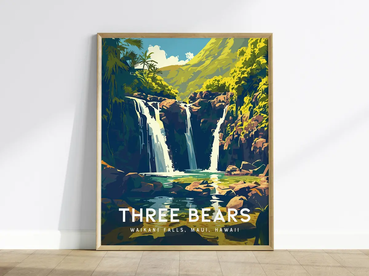 Three Bears Falls, Upper Waikani, Maui, Hawaii 1