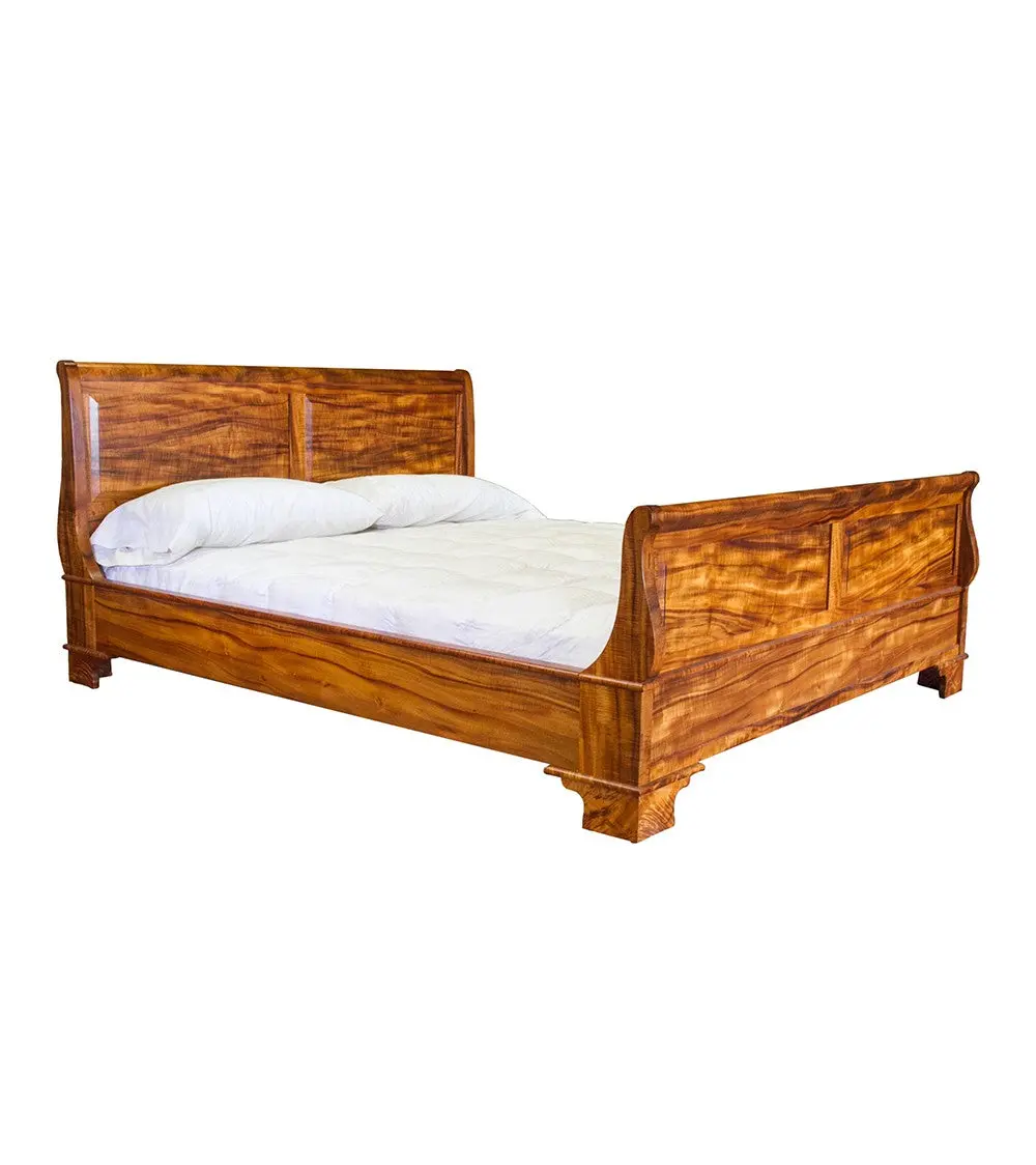 Ka'iulani Paneled Koa Sleigh Bed 1