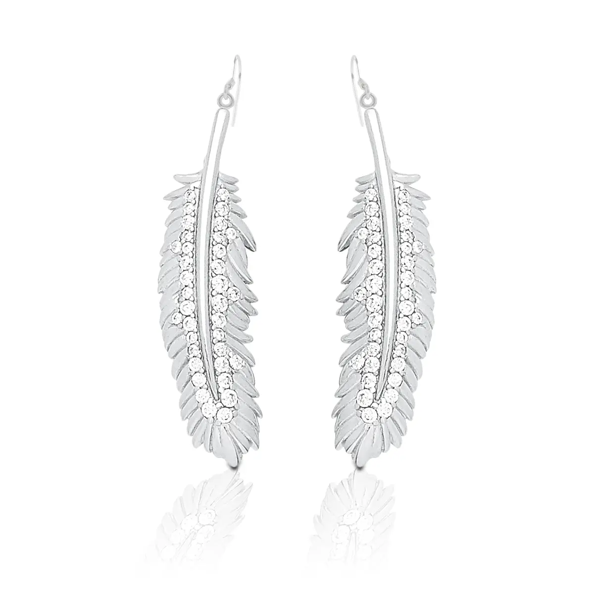 Kelly Herd Earrings Shimmering Feather - Sterling Silver 1