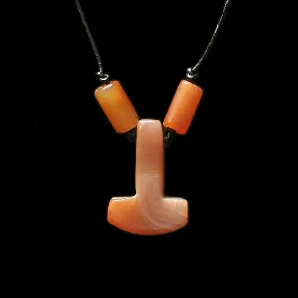 Carnelian Thors Hammer Pendant Necklace 1