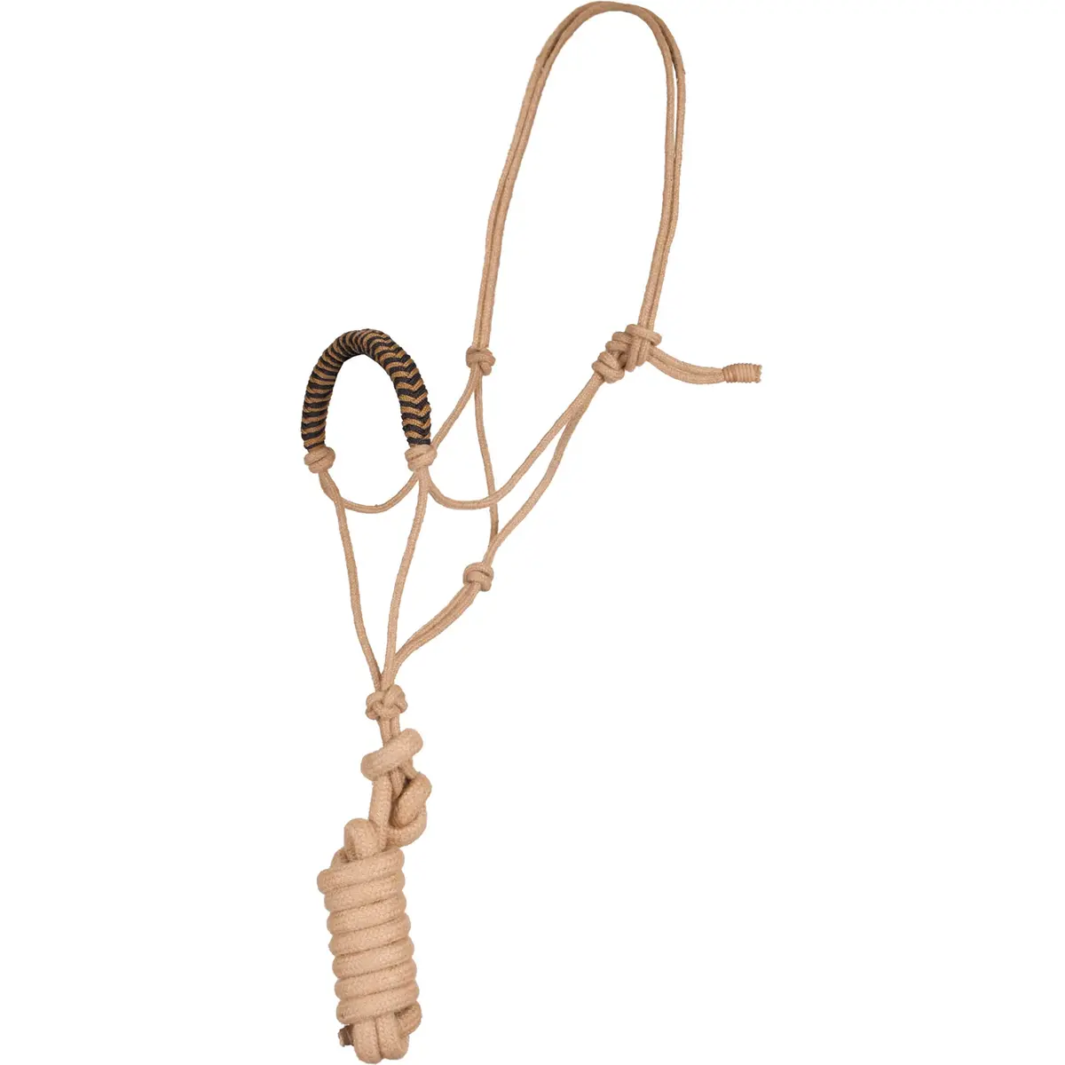 Jute Rope Halter & Lead With Black/Tan Noseband 1