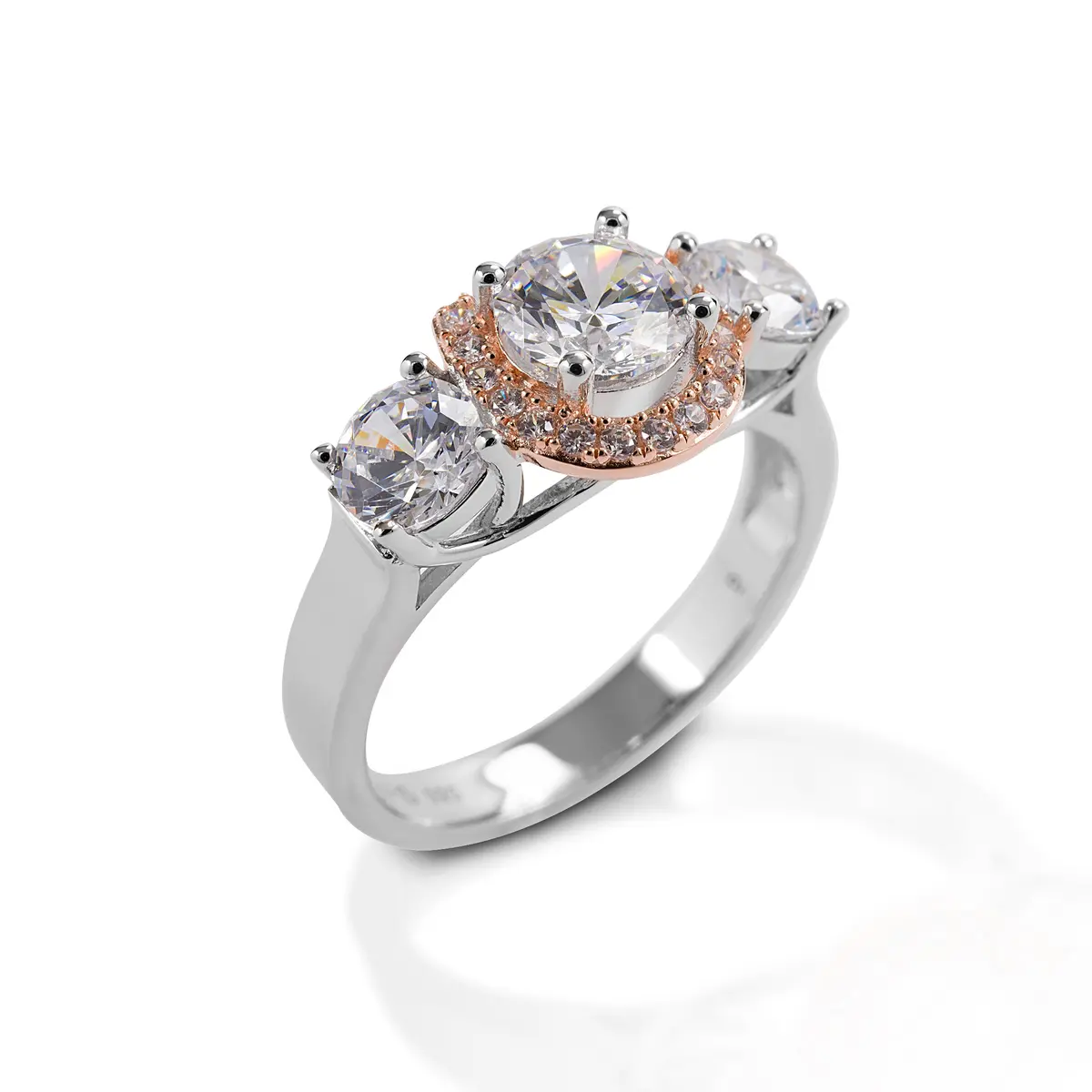 Kelly Herd Small Three Stone Rose 14K Gold Horseshoe Ring 1