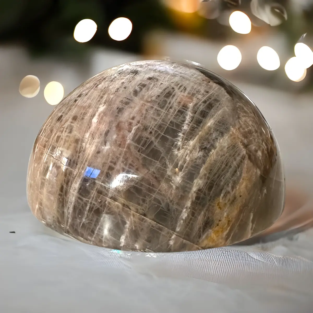 Black Moonstone Half Sphere 1