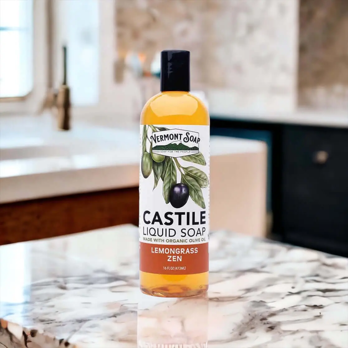 Lemongrass Zen Castile Liquid Soap - Vermont Soap 2