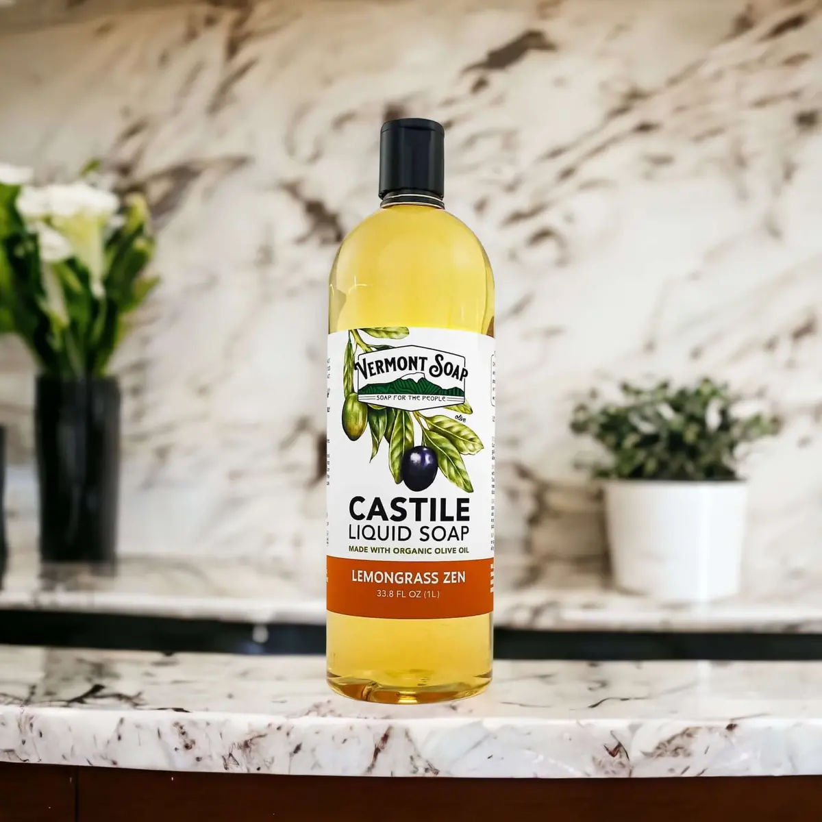 Lemongrass Zen Castile Liquid Soap - Vermont Soap 3