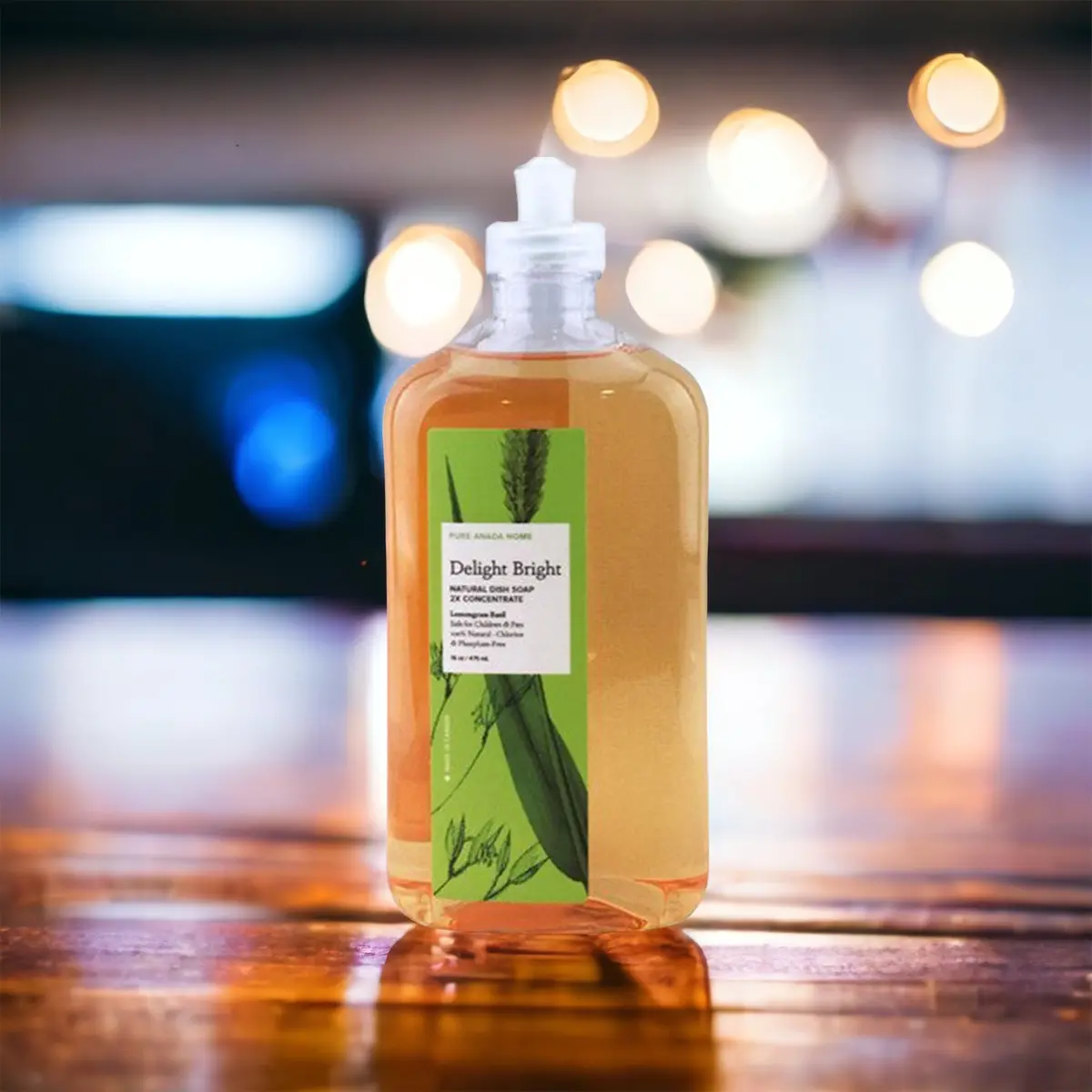 Delight Bright - Natural Dish Soap (2 X Concentrate) Lemongrass Basil 16Oz/ 475Ml 1