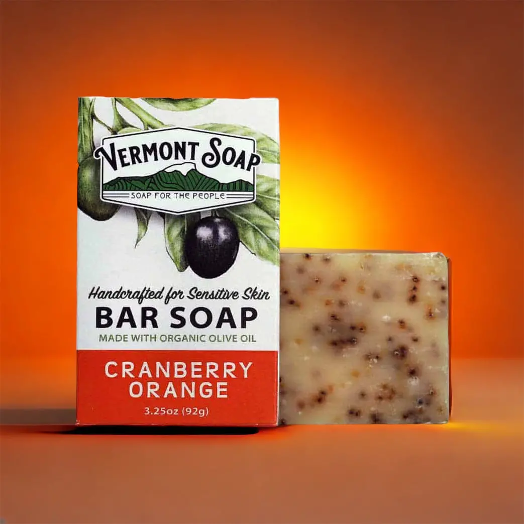 Cranberry Orange Handmade Bar Soap - Vermont Soap 92G 1