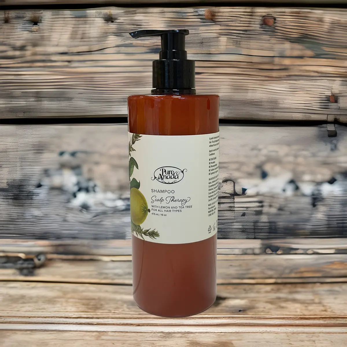 Lemon & Teatree Natural Scalp Therapy Shampoo - Pure Anada 475Ml 1