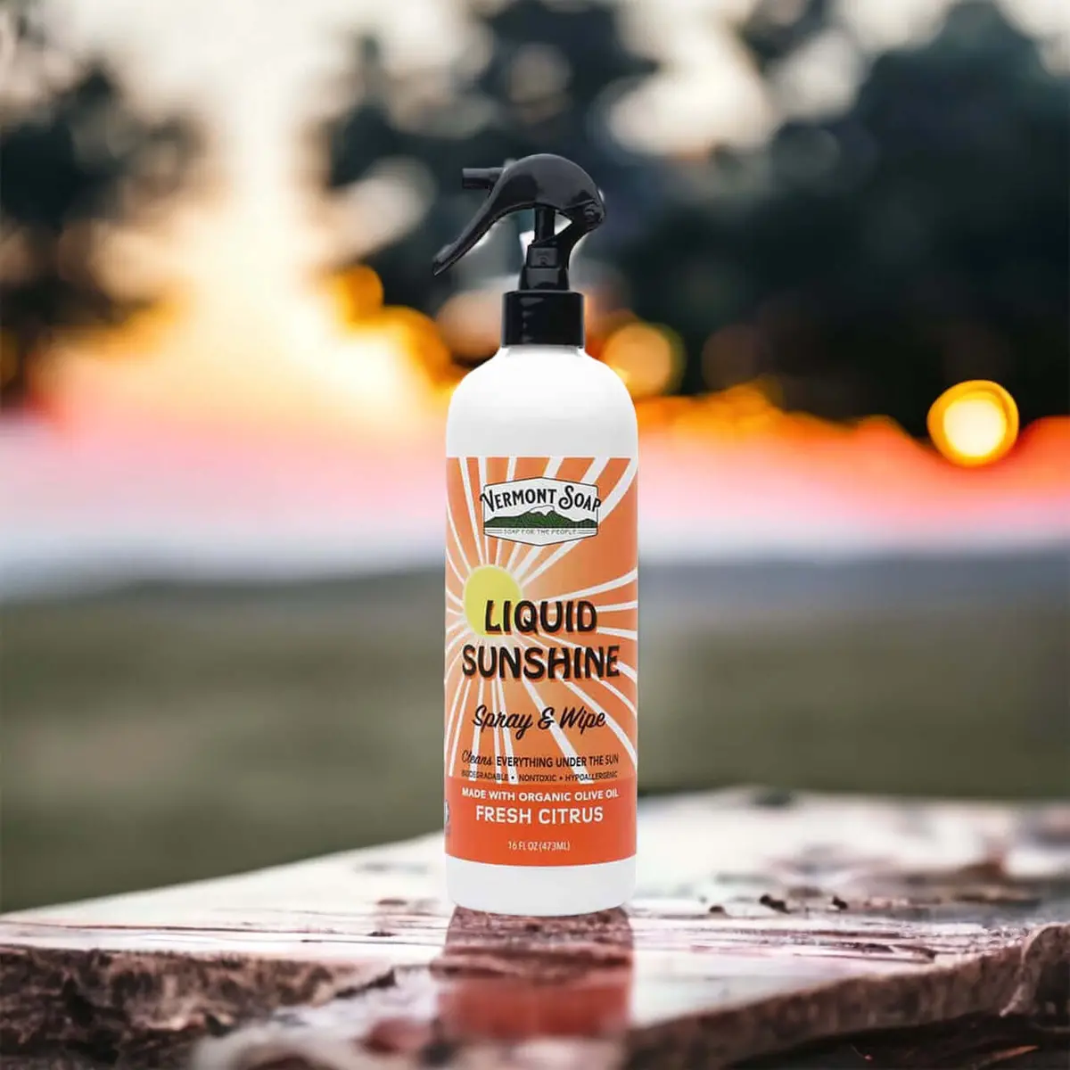 Liquid Sunshine Spray & Wipe Surface Cleaner - Vermont Soap 1