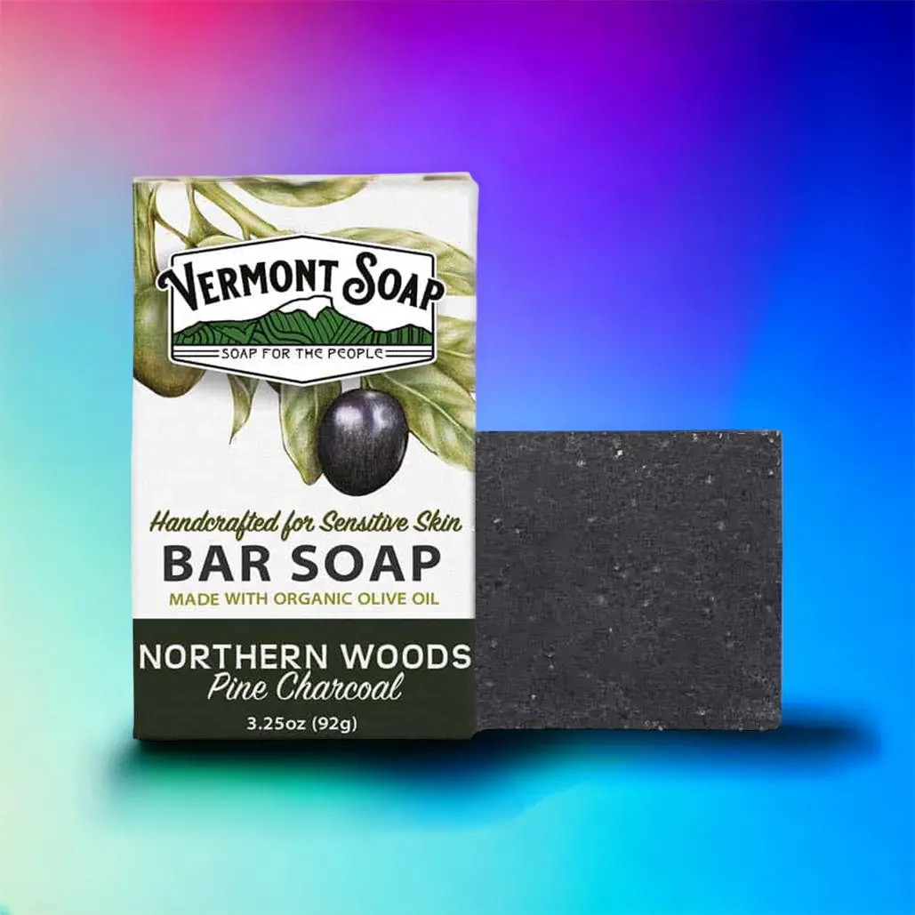 Northern Woods Pine Charcoal Handmade Bar Soap - Vermont Soap 92G 1