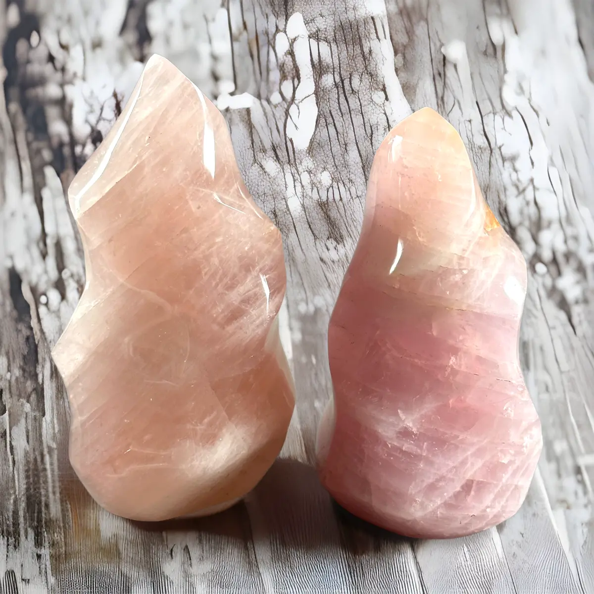 Rose Quartz Crystal Flame - Ethically Sourced 3