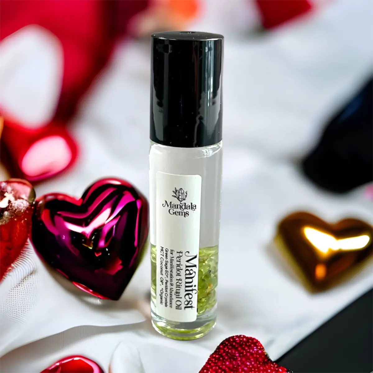 Manifest Perfume Oil Roller For Manifestation With Peridot + Sage Essential Oil 1