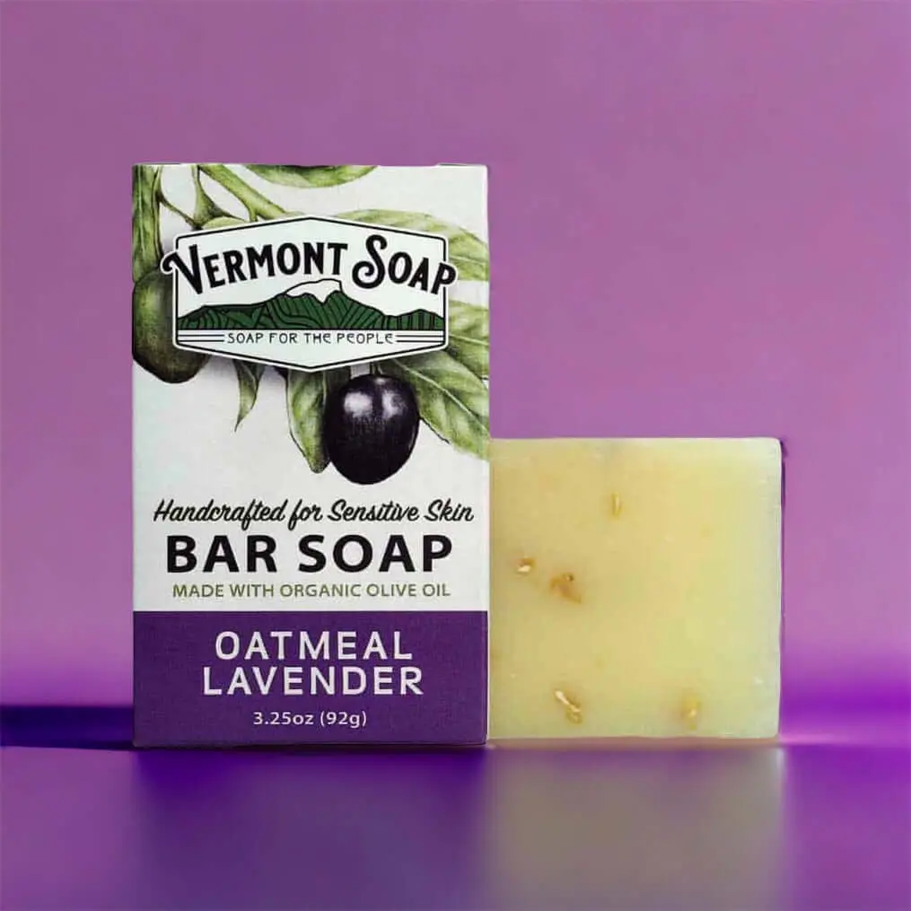 Oatmeal Lavender Handmade Bar Soap - Vermont Soap 92G 1