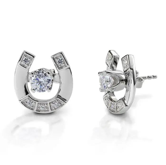 Kelly Herd Earrings Stud With Horseshoe Jacket - Sterling Silver 1