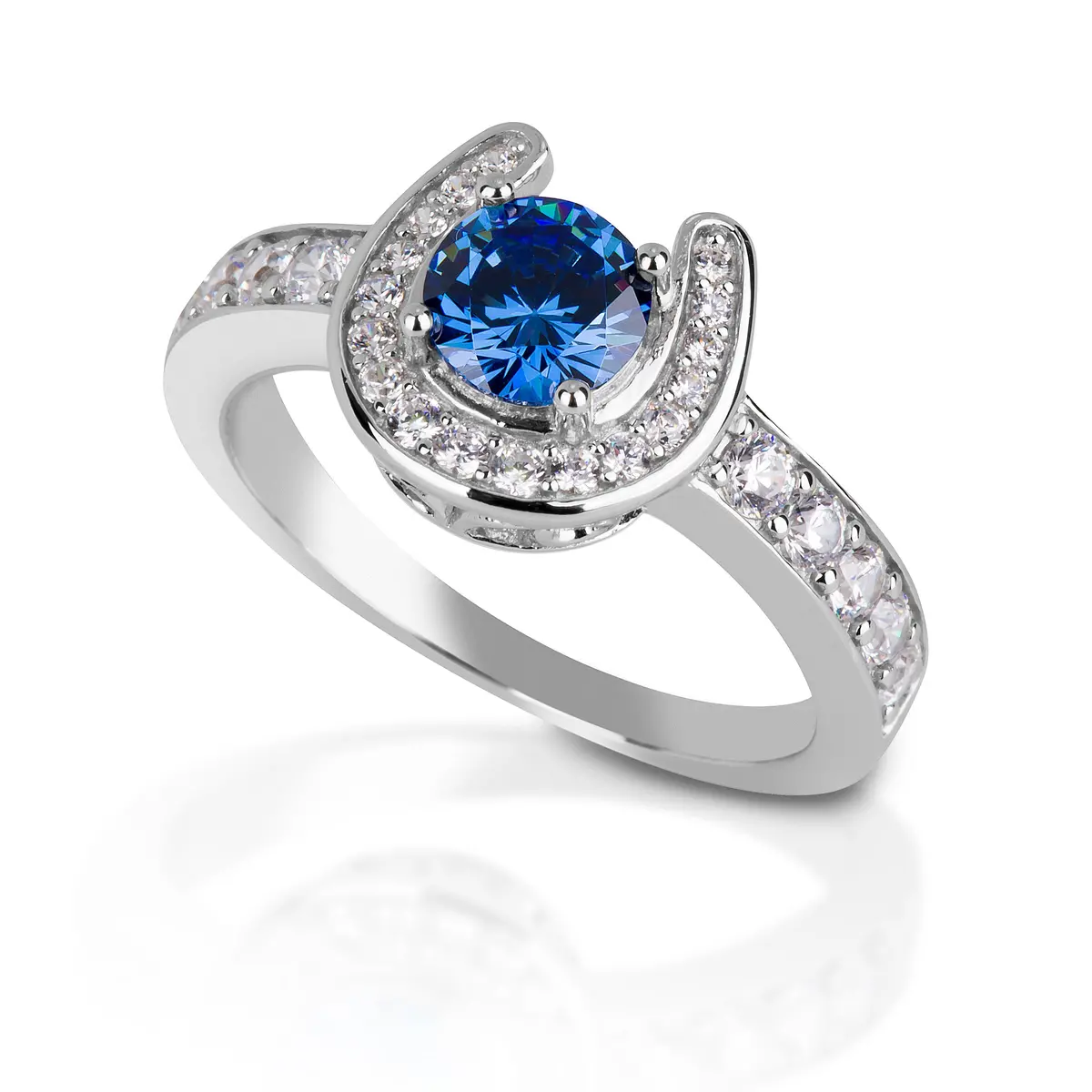 Kelly Herd Blue Stone Horsehose Ring 1