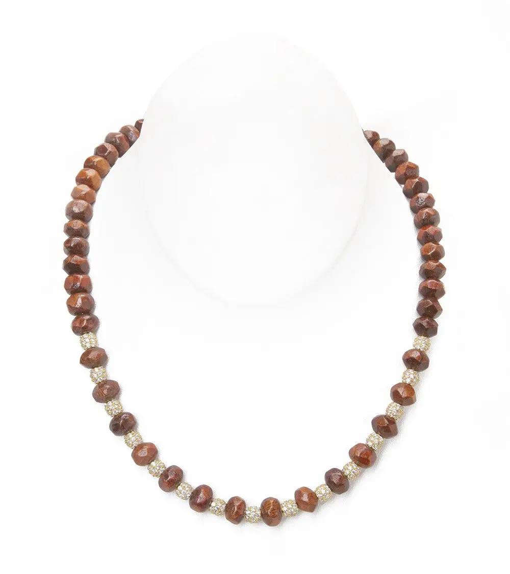 Koa Faceted Gemstones, Pave Fireballs Necklace Koa Fine Jewelry 1