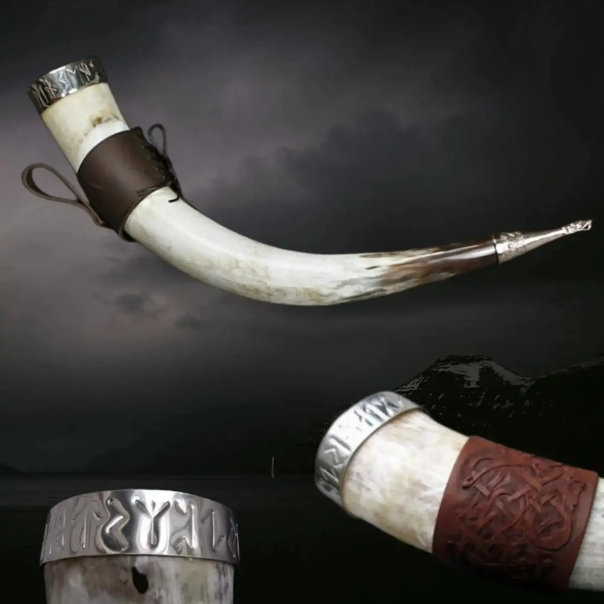 Large Custom Viking Drinking Horn 1