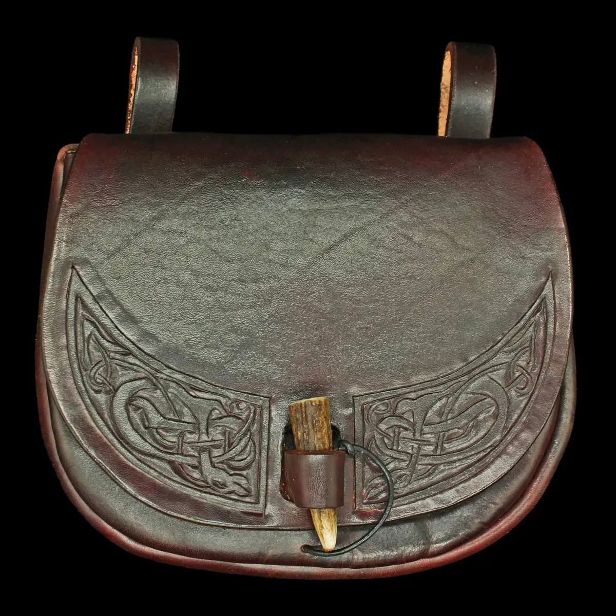 Large Leather Viking Dragon Belt Pouch 1