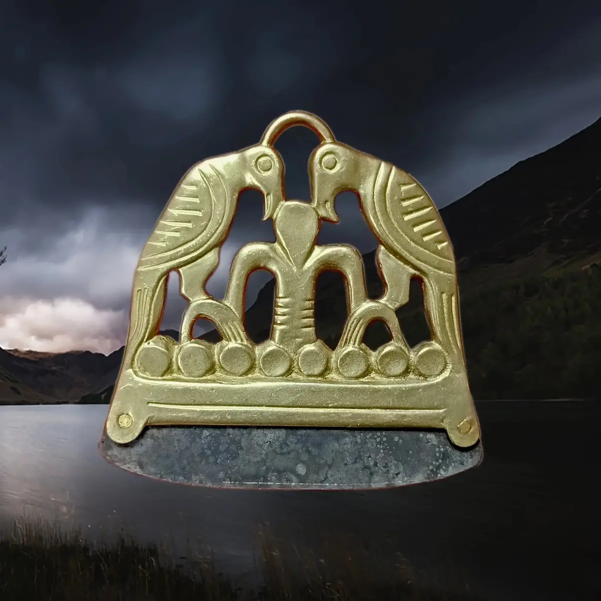 Bronze Odin & Ravens Fire Striker With Flint Flake 1